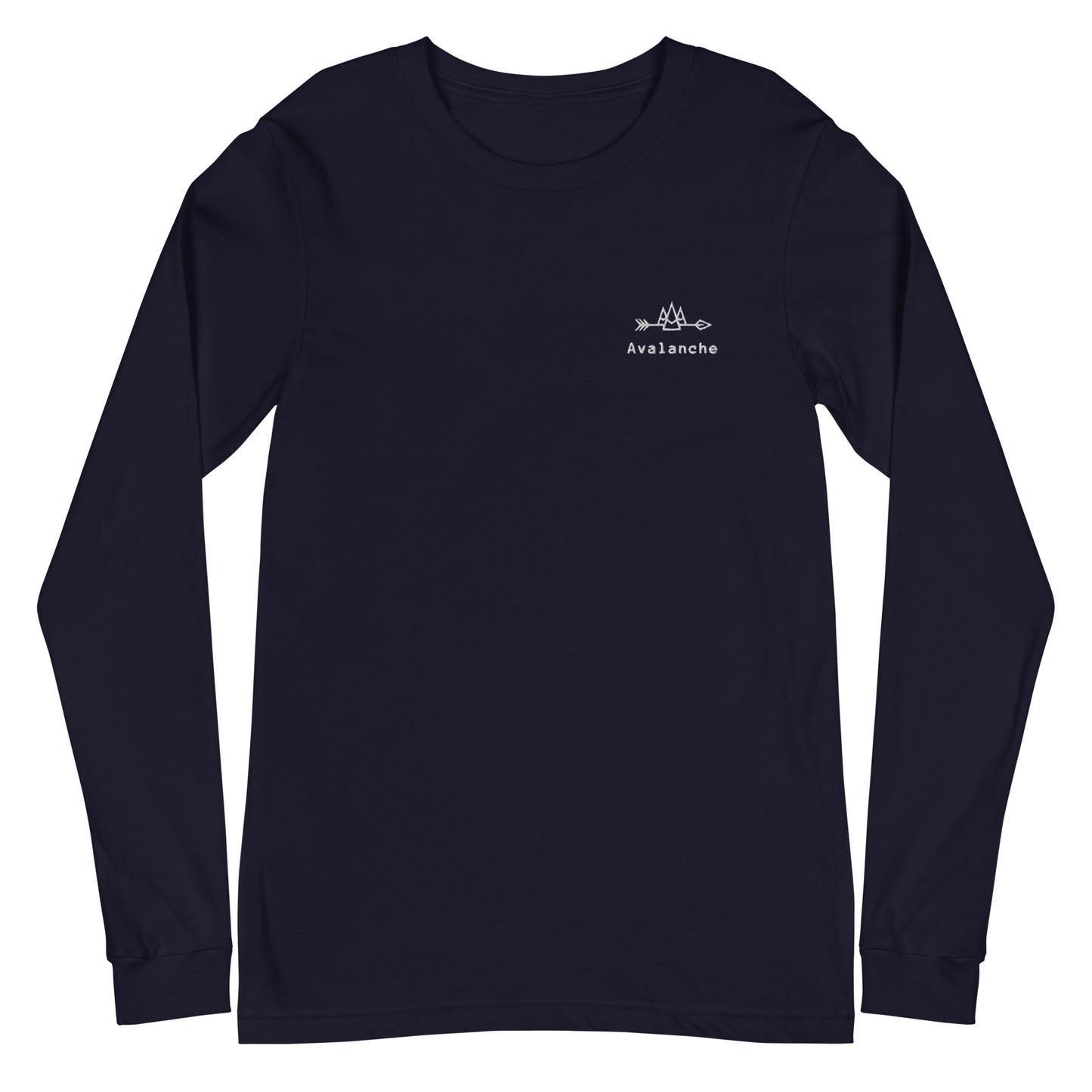 Unisex Long Sleeve Tee with White Logo