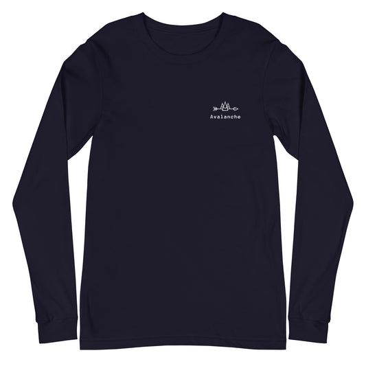 Unisex Long Sleeve Tee with White Logo