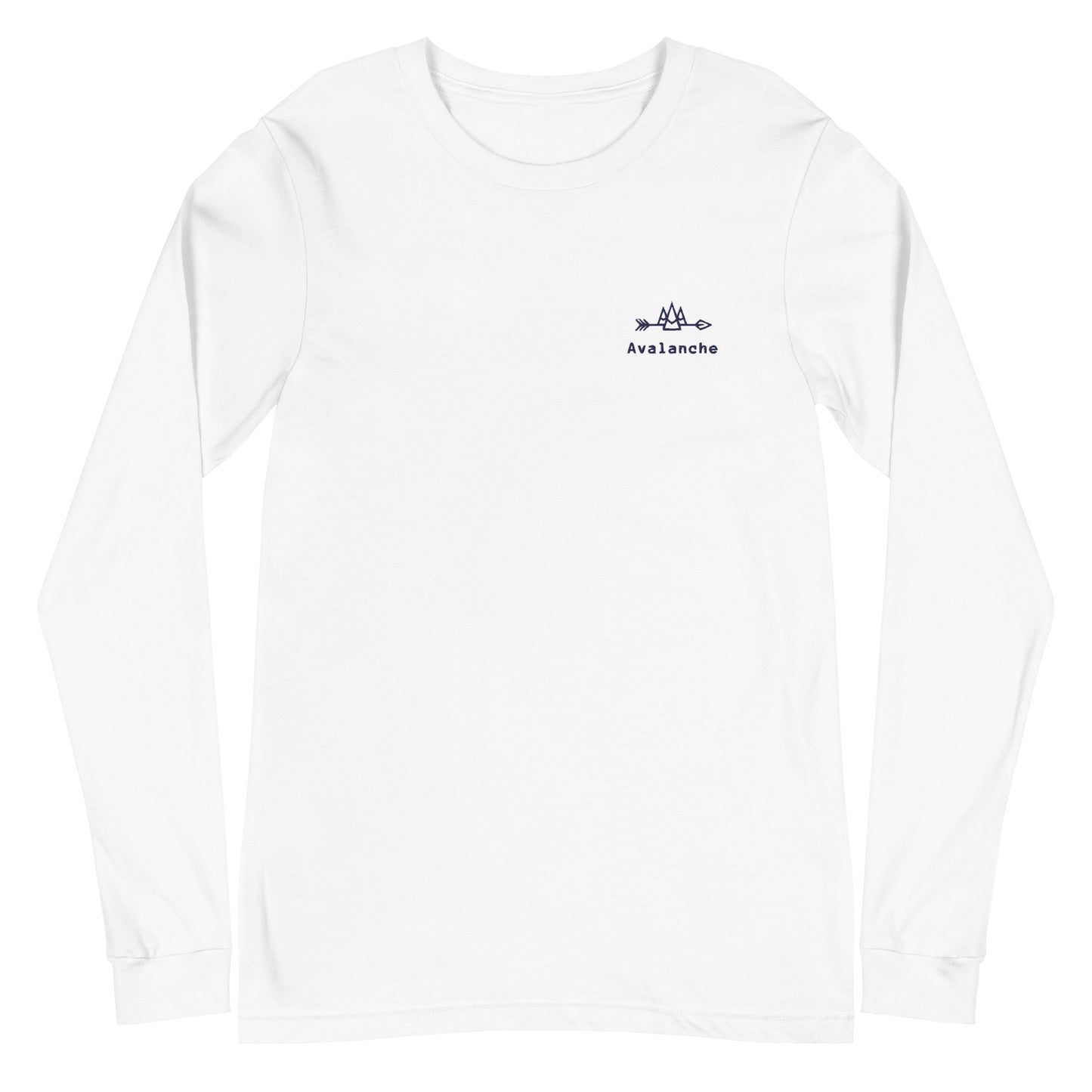 Unisex Long Sleeve Tee with a Navy Logo