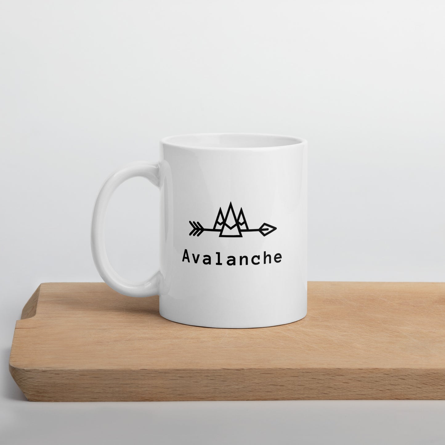 White Mug with Black Avalanche Logos