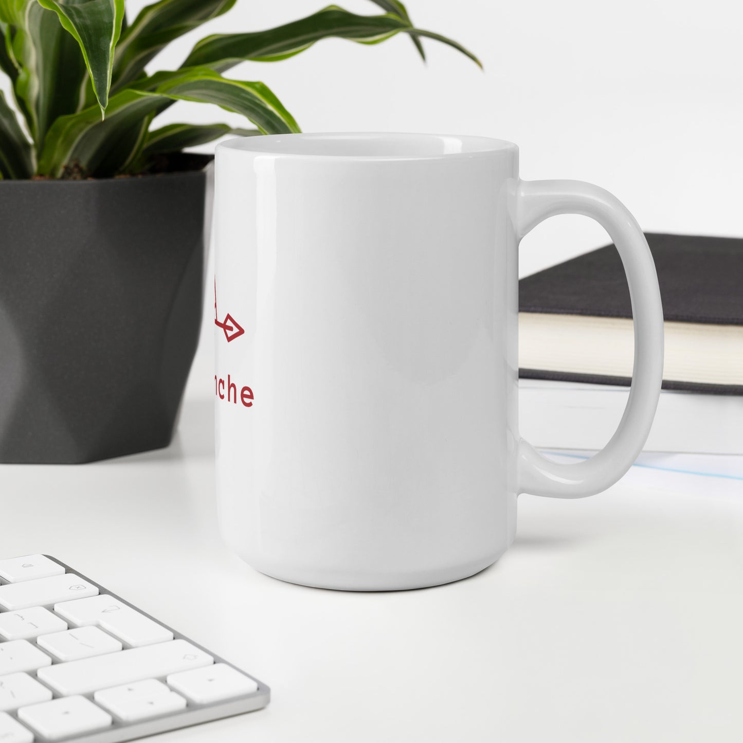 White Mug with a Central Red Avalanche Logo